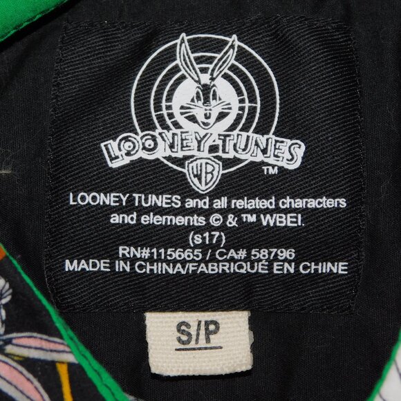 Warner Bros Looney Tunes Allover Print Button Front Shirt Mens S Marvin Bugs taz - Picture 5 of 10